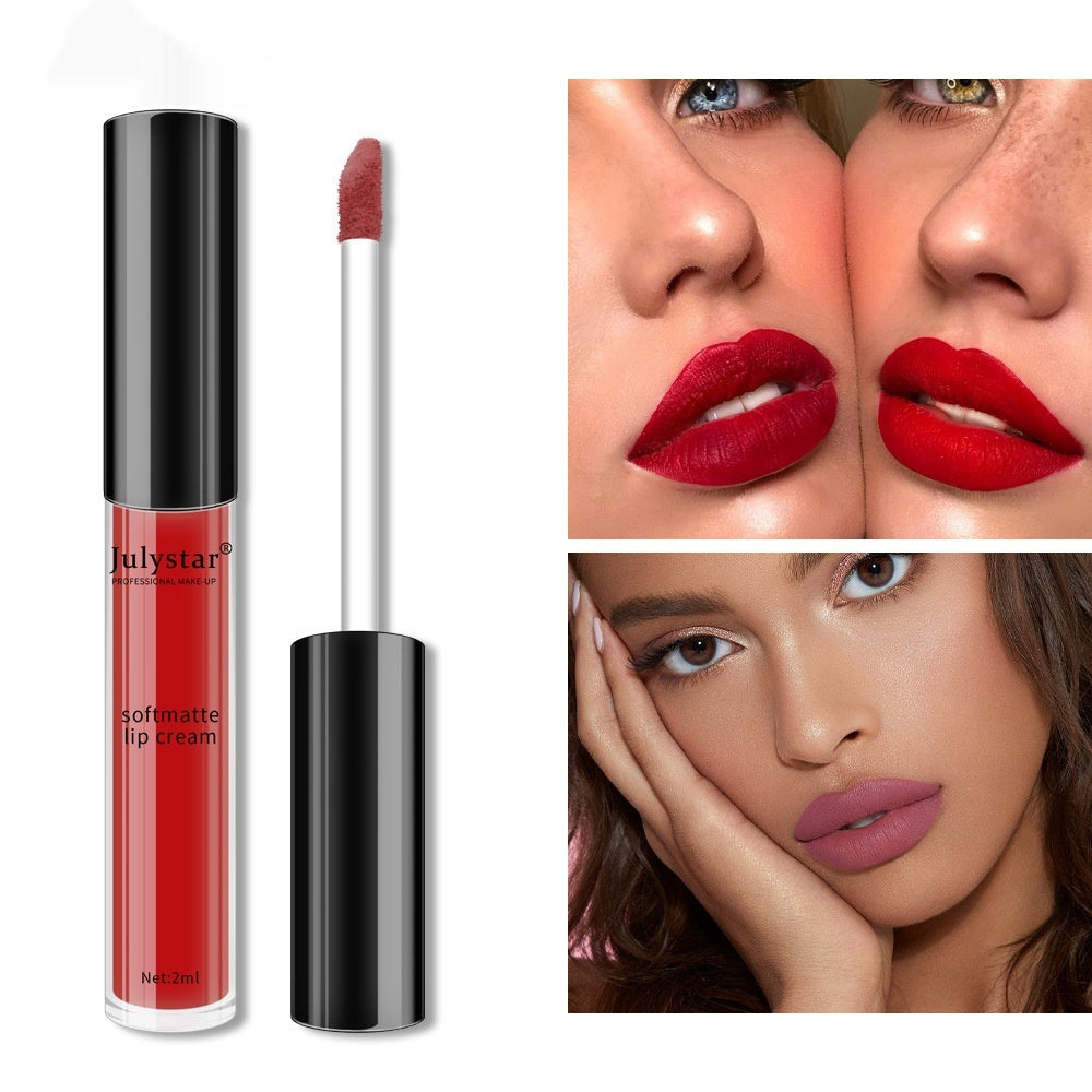 Water Mist Matte Liquid Lipstick Female Christmas Makeup Nourishing Long-lasting No Stain On Cup