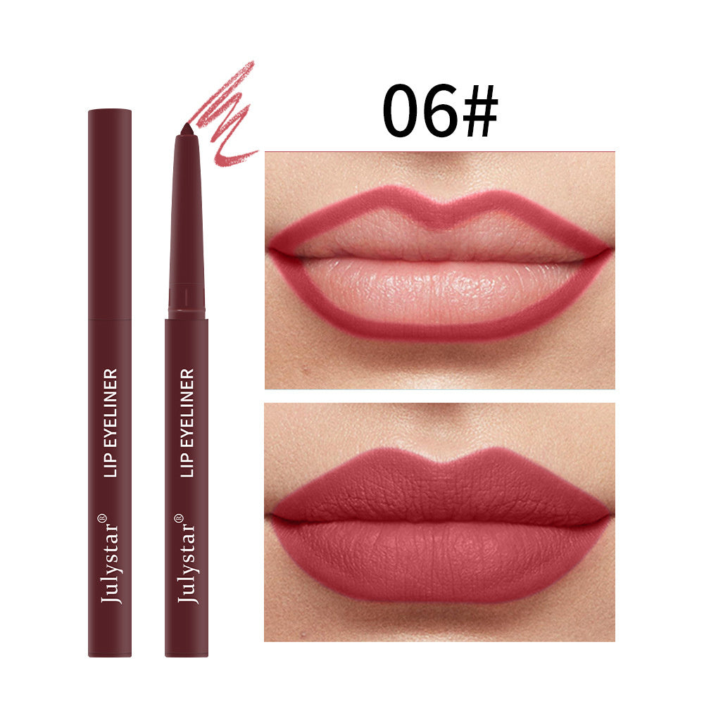 Waterproof Sweatproof Fadeless Automatic Lip Liner European And American Matte Multicolor