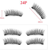 Double magnetic trimagnetic magnet false eyelash 24P full eye four sharpener magnetic eyelashes.