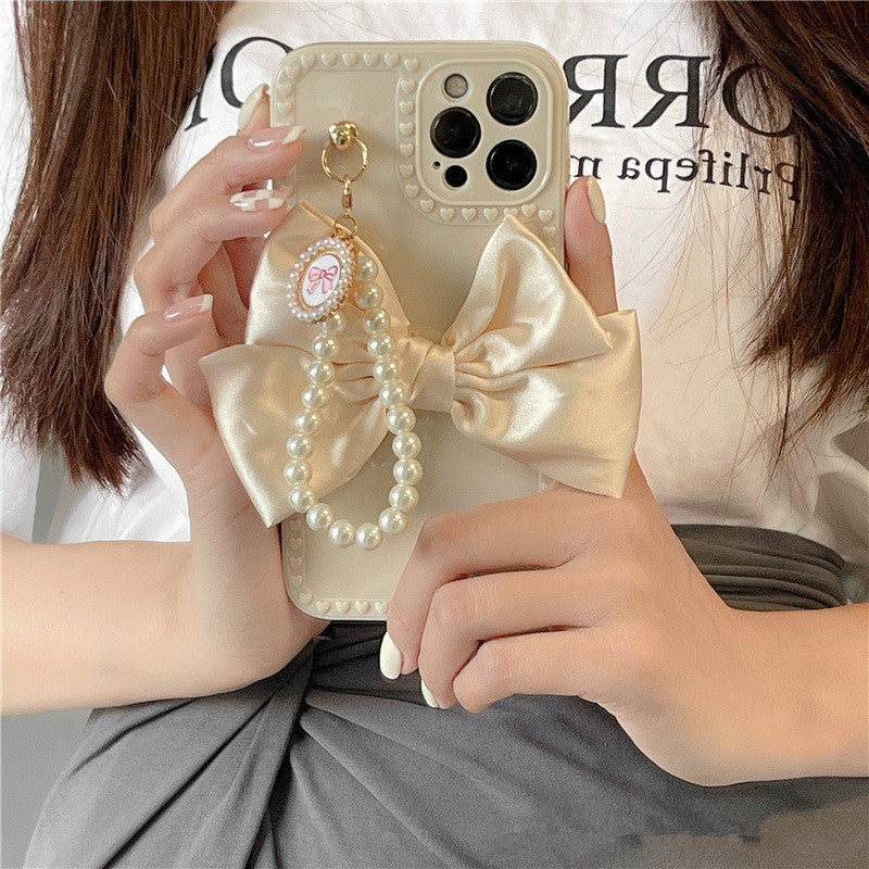 Bow Pearl Chain Phone Case Cover