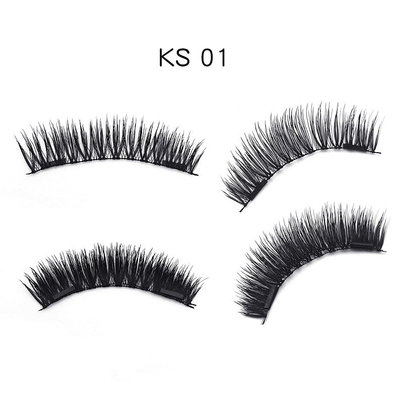 3D double magnet false eyelashes 24P double magnet false Mascara free magnetic false eyelash double magnet eyelashes