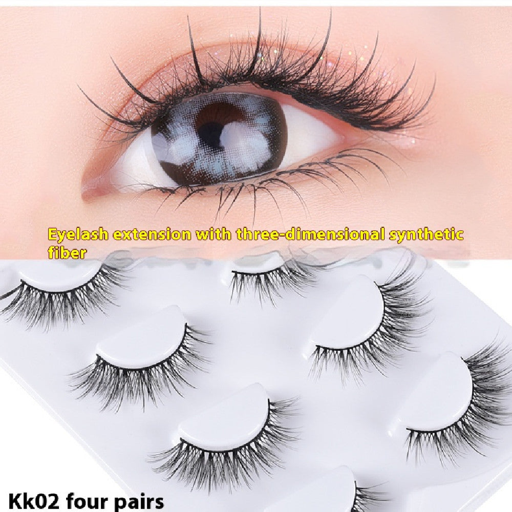 Four Pairs Of Eye Tail Lengthened False Eyelashes Three-dimensional Volume