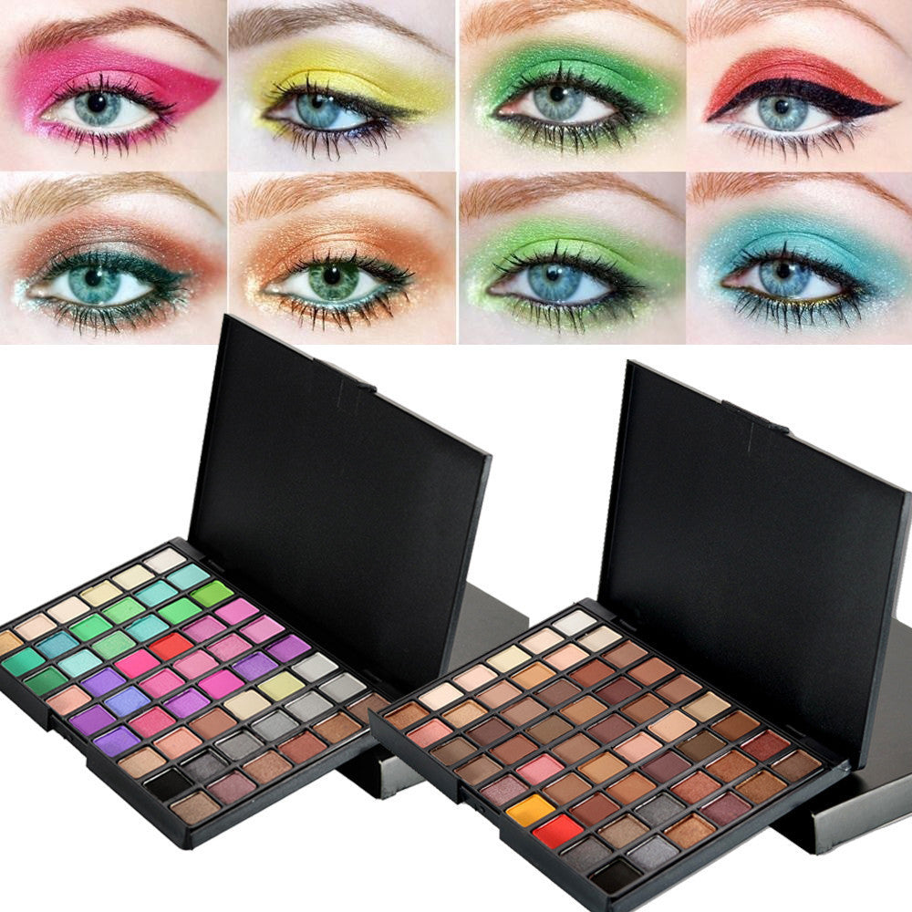 Portable Professional 54 Colors Eye Shadow Palette Fashion Cosmetic Powder Eyeshadow Palette Makeup Natural Shimmer Matt Set