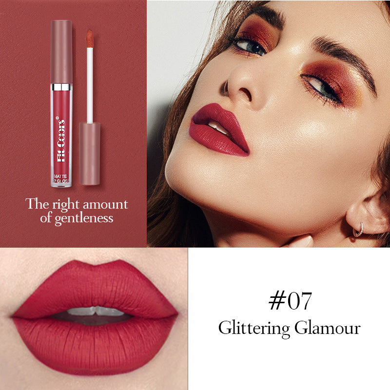 Matte Non Staining Cup Lip Gloss Not Easy To Fade Misty Liquid Thin Tube Lipstick 8-color Package