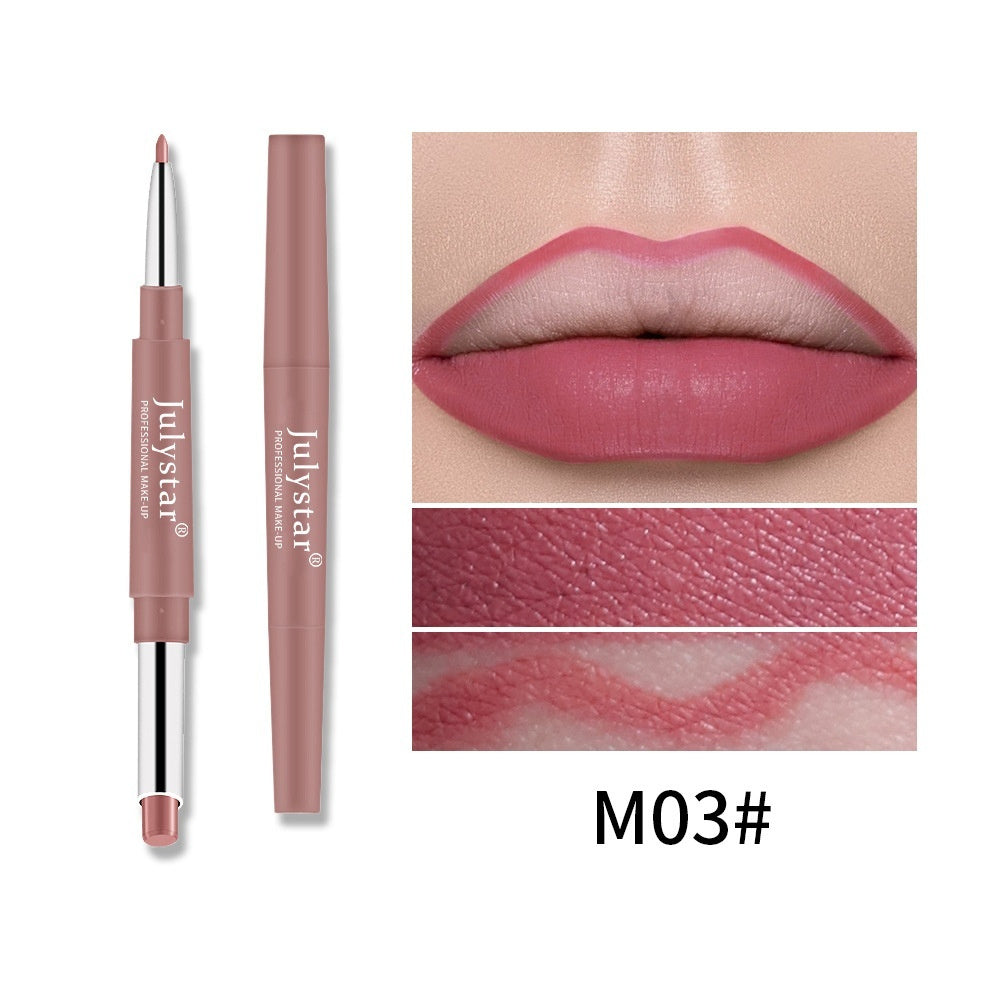 Double-headed Lipstick Lip Liner Does Not Fade No Stain On Cup