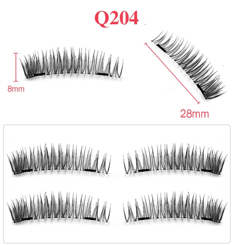 Double magnetic trimagnetic magnet false eyelash 24P full eye four sharpener magnetic eyelashes.