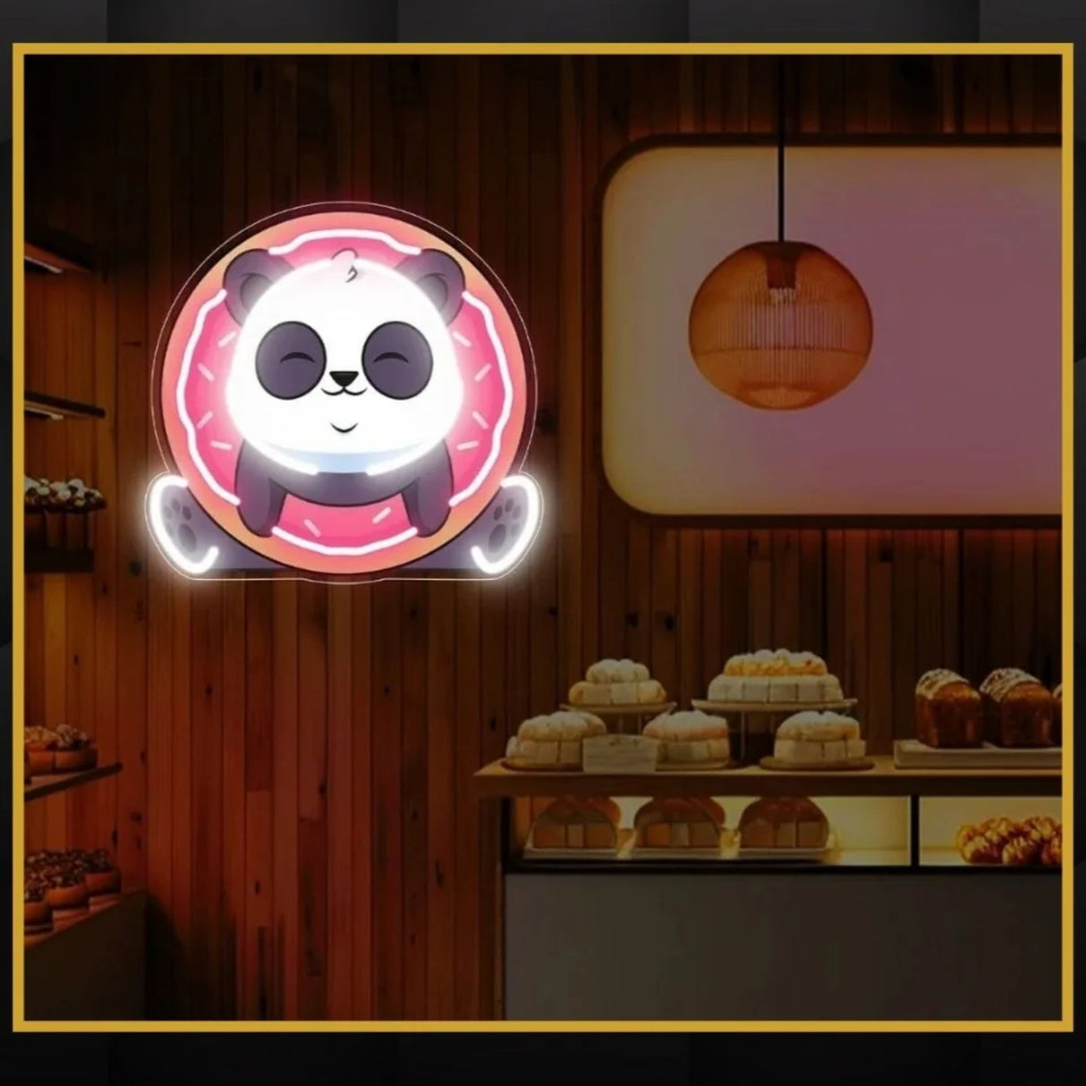 Panda Donut UV Neon Sign