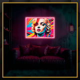 Retro Art Woman UV Neon Sign