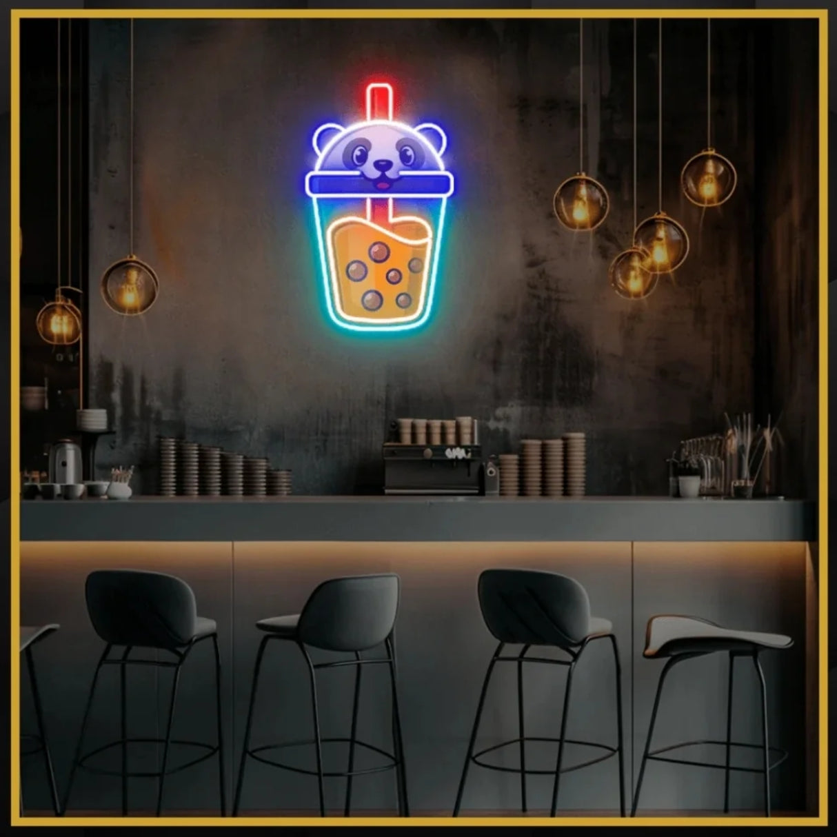 Boba Tea UV Neon Sign