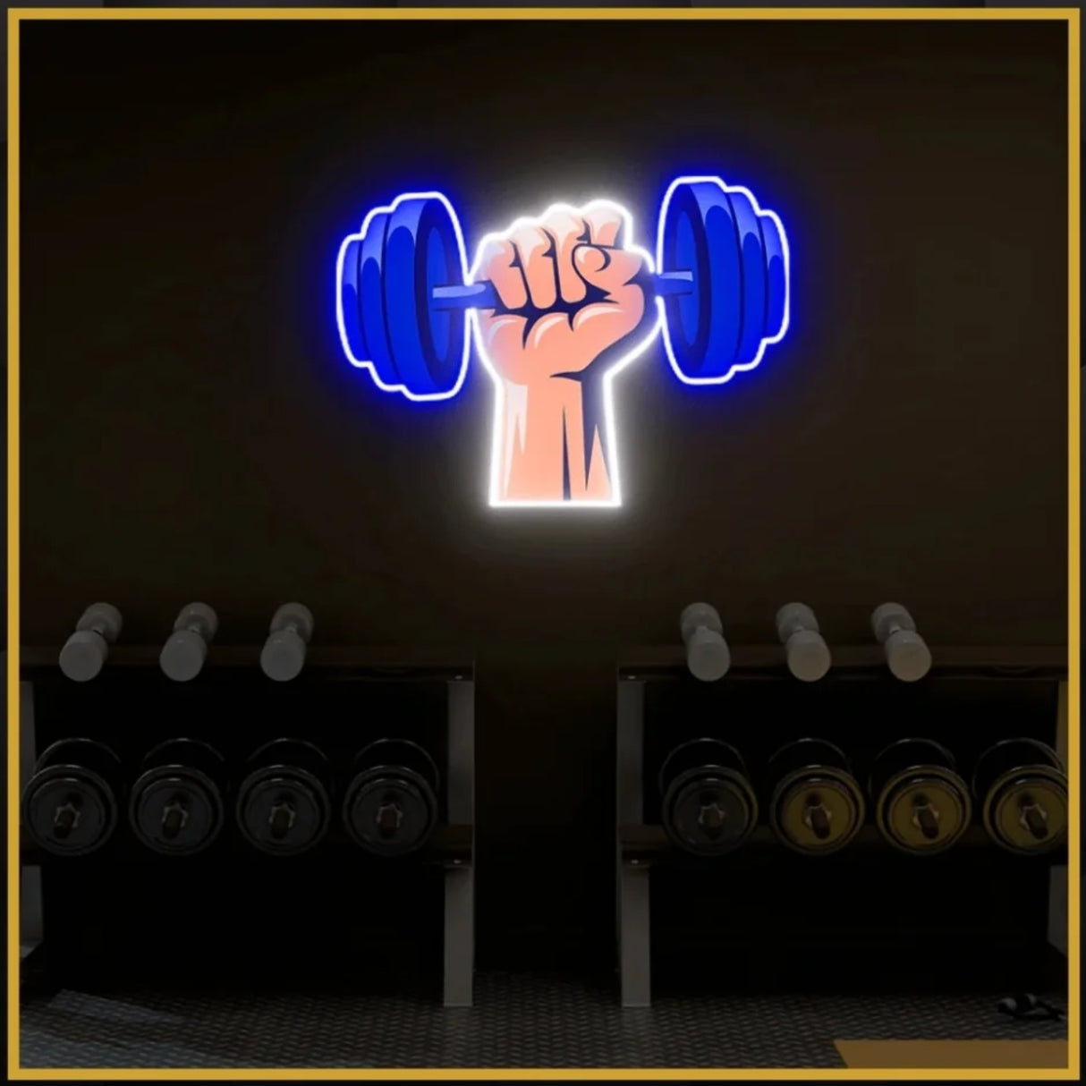 Dumbell UV Neon Sign