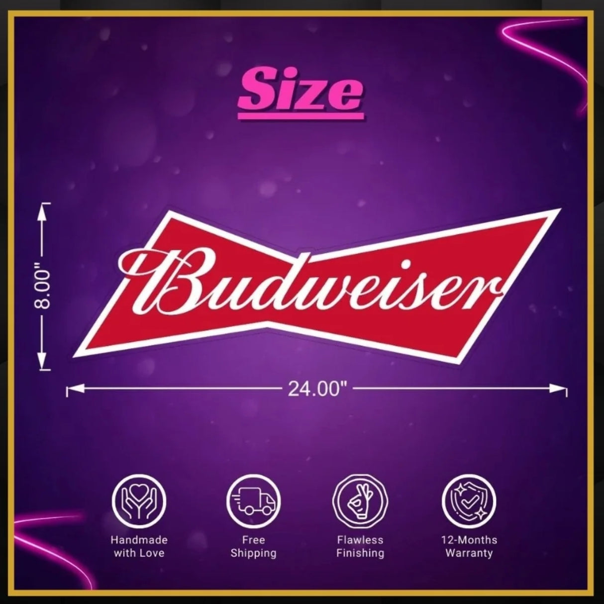 Budweiser UV Neon Sign