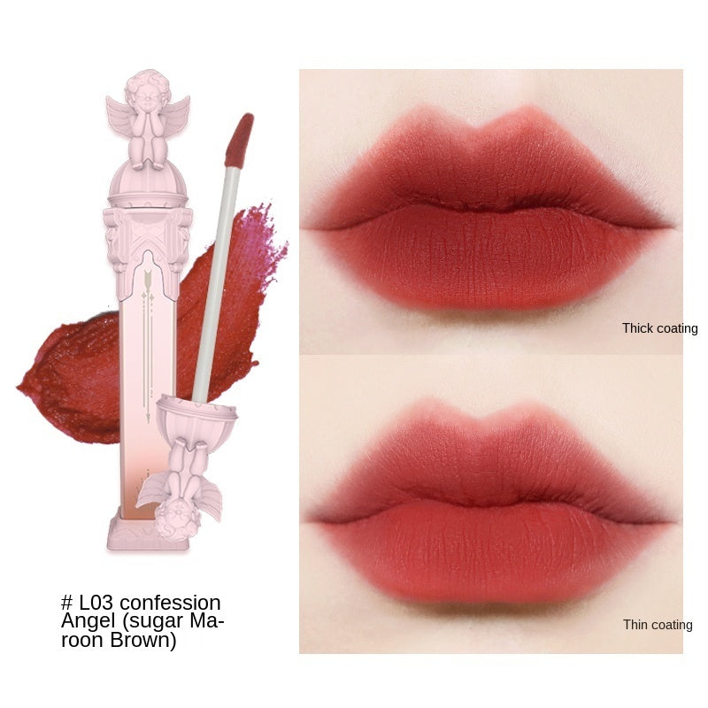 Little Angel Matte Lipstick Velvet White Non-stick Cup