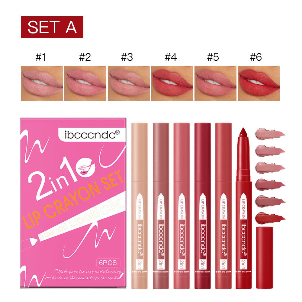 Two-in-one Lip Liner Lipstick Easy To Color