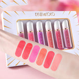 6 Color Capsule  Glaze Bright Lip Gloss Lipstick Case