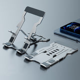 Compatible with Apple, Aluminum Alloy Phone Holder Foldable Desktop Ipad Tablet Holder Slim Metal Phone Holder