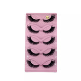 5 Pairs Of Multi-layer Three-dimensional Thick Cross Cat Eye False Eyelashes