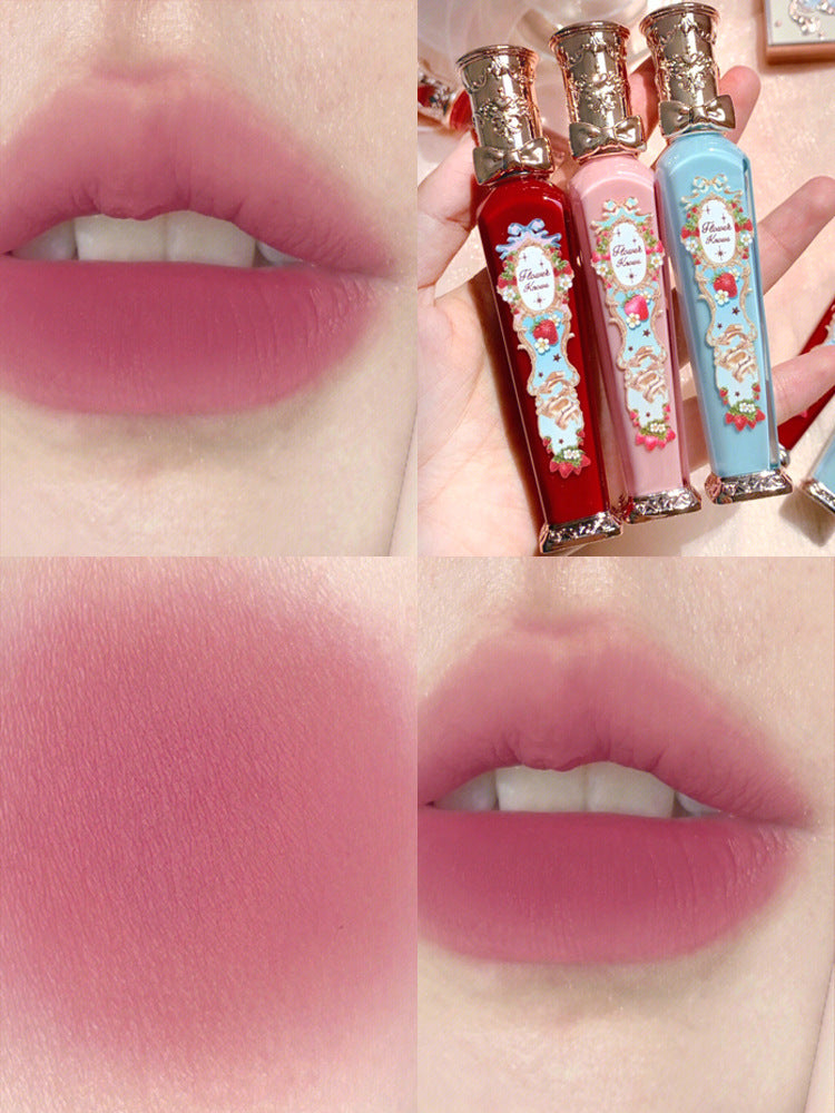 Flower Knows Strawberry Rococo Series Embossed Blush Velvet Matte Lip Glaze