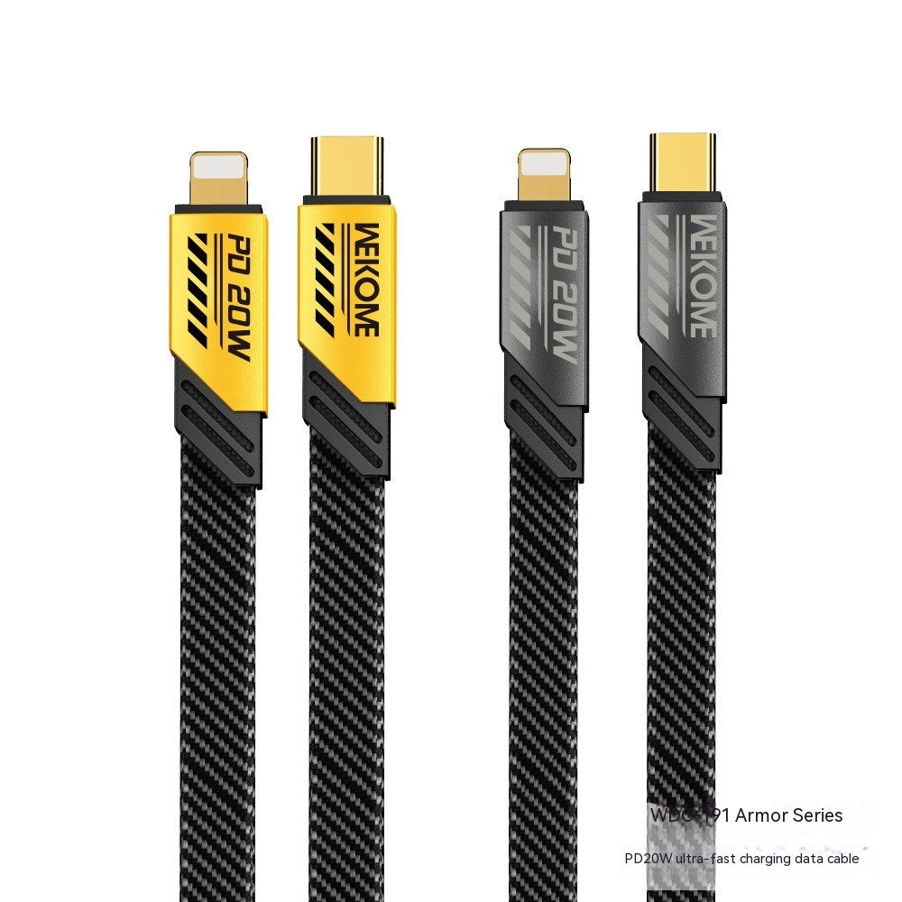 One-to-two Mech Data Cable 100W Two-in-one Magnetic Super Charging Cable Type-C Fast Charge Data Cable