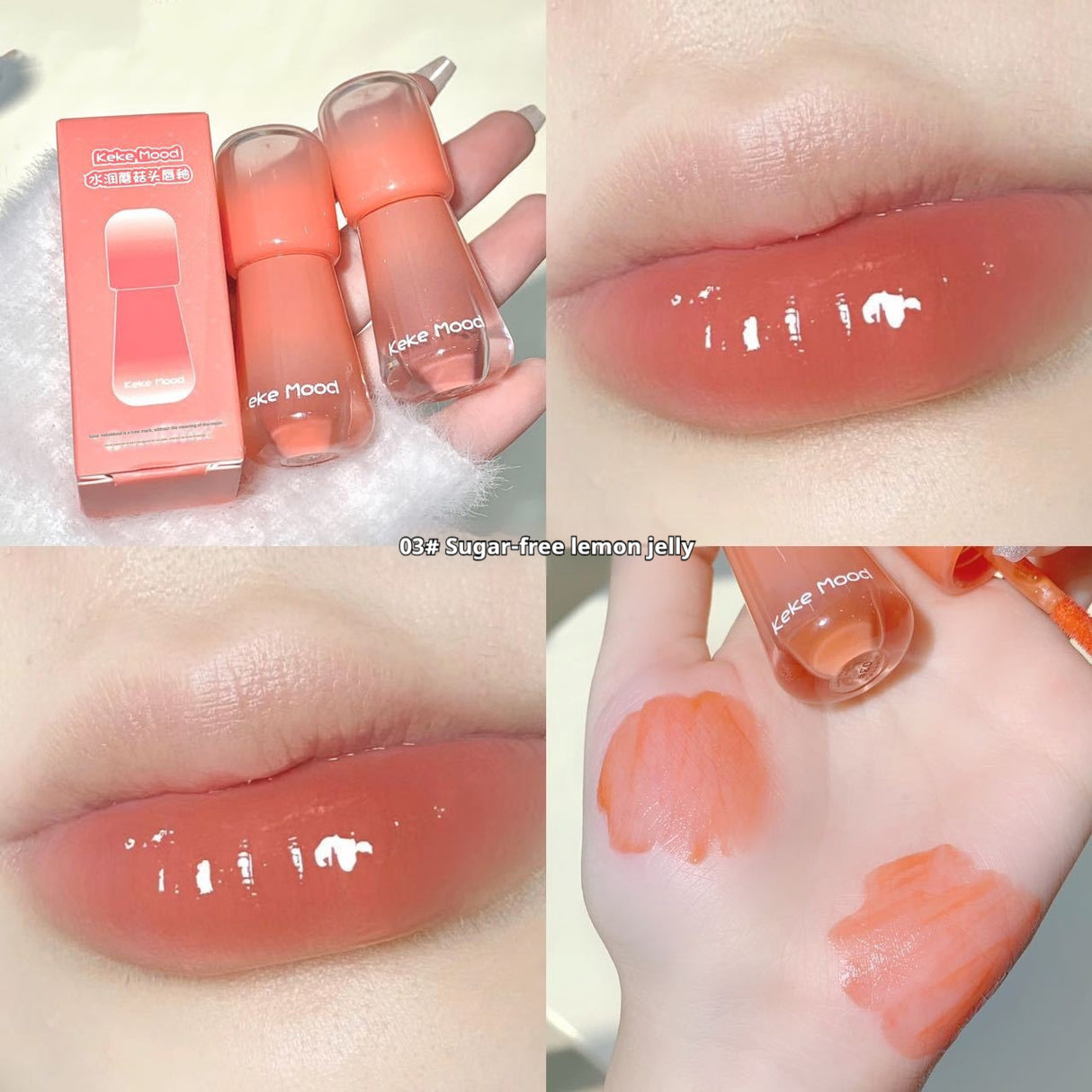 Moisturizing Mushroom-shaped Haircut Mirror Lip Lacquer Water Light Full Lips Moisturizing