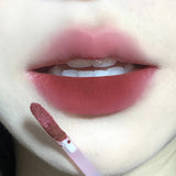 Small Silver Tube Matte Lip Gloss Velvet White Lip Mud Low Saturation Milk Tea Lipstick