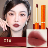 Orange Small Tube Lipstick Suit Matte Non Fading Qixi Makeup