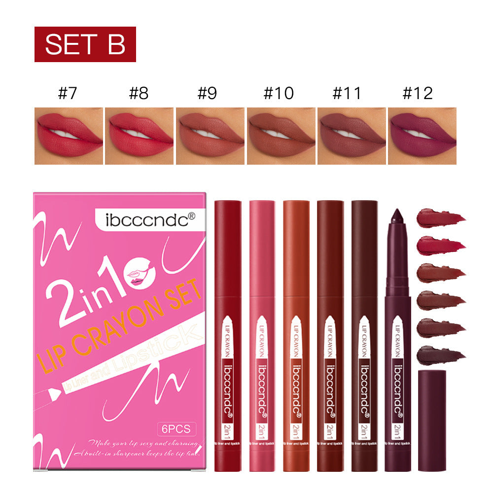 Two-in-one Lip Liner Lipstick Easy To Color