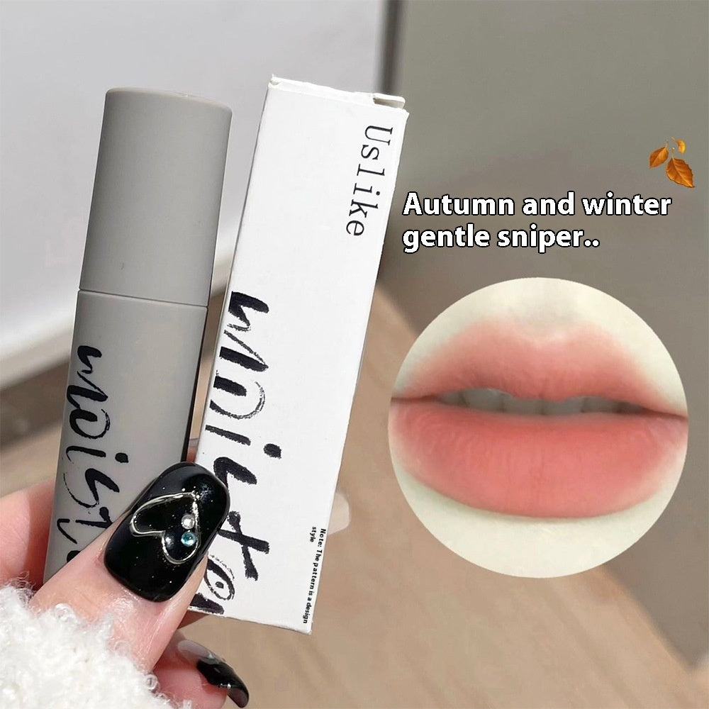 Matte Finish Velvet Non-fading White Smoked Lip Lacquer