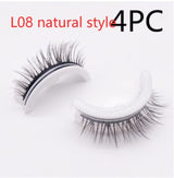 Reusable 3D Mink Lashes Natural False Eyelashes Self Adhesive Fake Glue Free Makeup Eyelash Extension Silk