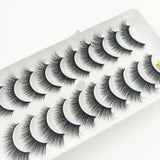 3D117 Ten Pairs Of False Eyelashes Eye Tail Pull Long Light