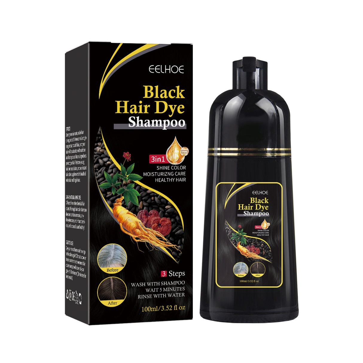 White To Black Shampoo Cleaning Repair Black Soft