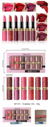 6 PCs Lipstick Kit Matte European And American Valentine's Day