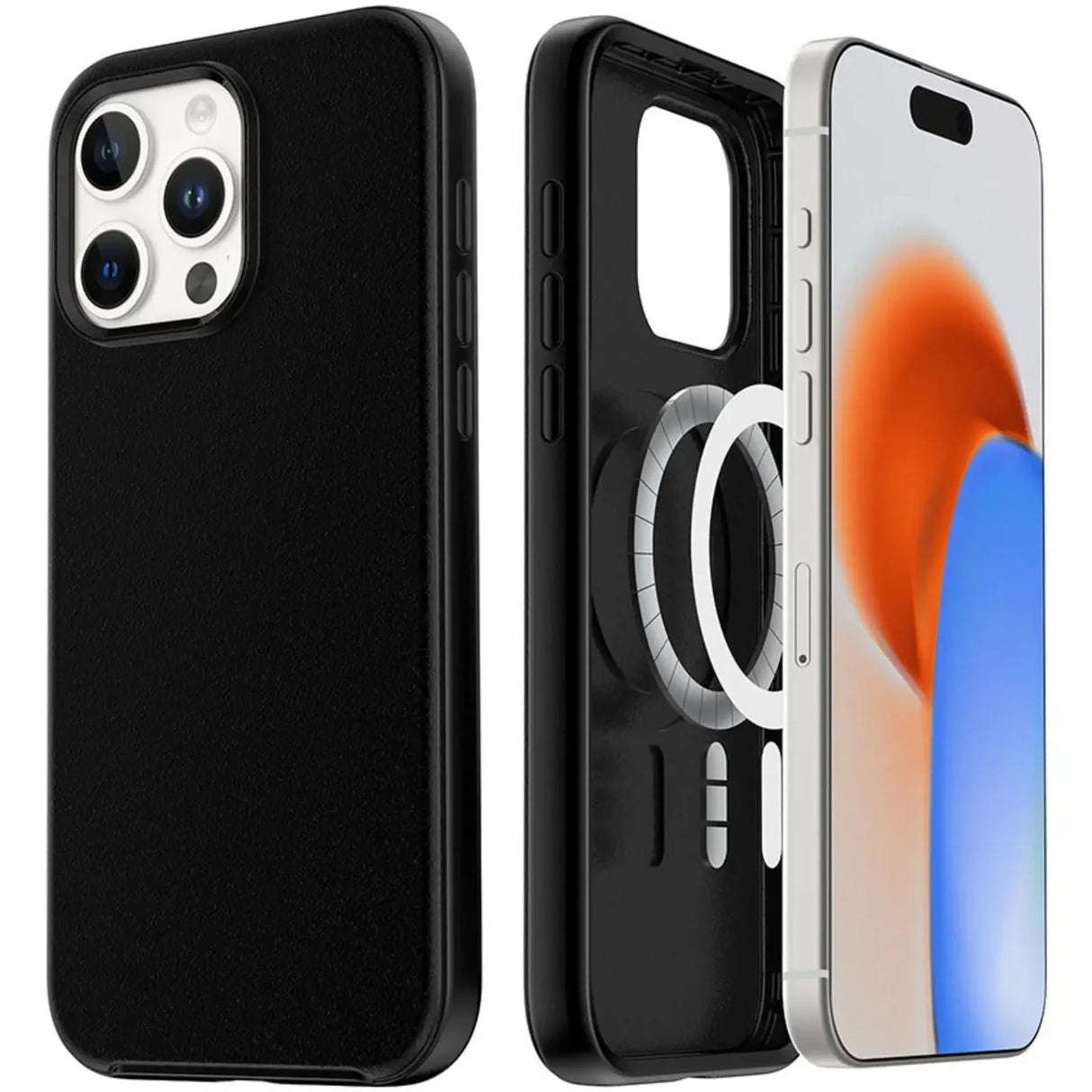 Hybrid Beatles Shockproof Case Cover with Magnetic Ring for iPhone 15 Pro Max