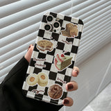 Bread Checkerboard Silicone Phone Case Cover