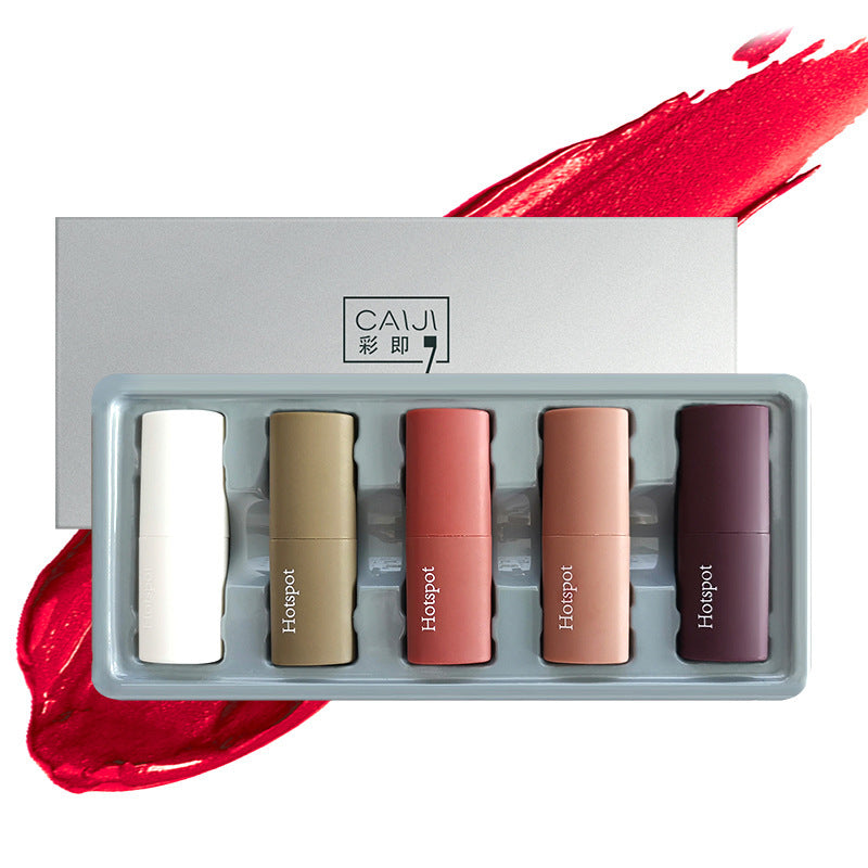 Gift Box Lipstick Set Cosmetic Mousse Velvet Matte Waterproof Non-stick Cup