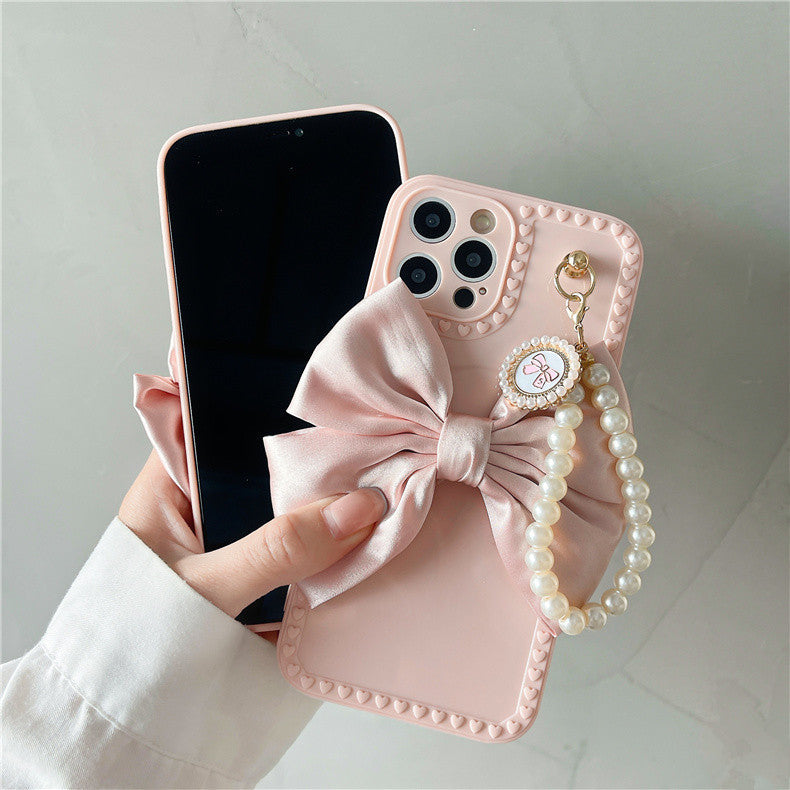 Bow Pearl Chain Phone Case Cover