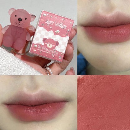 Women's Cute Bear Velvet Matte Matte Low Saturation White Lipstick