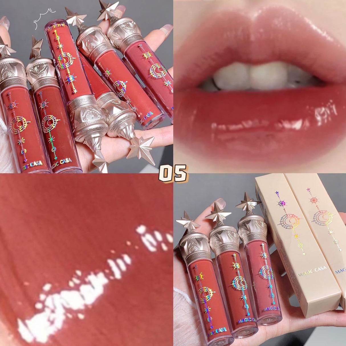 Small Star Stick Mirror Durable Not Easy To Fade Film Transparent Lip Gloss