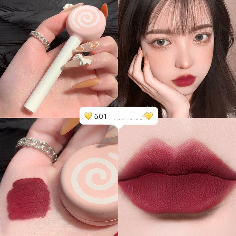 Lollipop Mousse Lip Mud Matte  Glaze Matte Velvet Lipstick Student Style