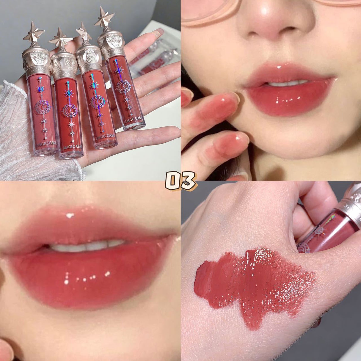 Small Star Stick Mirror Durable Not Easy To Fade Film Transparent Lip Gloss