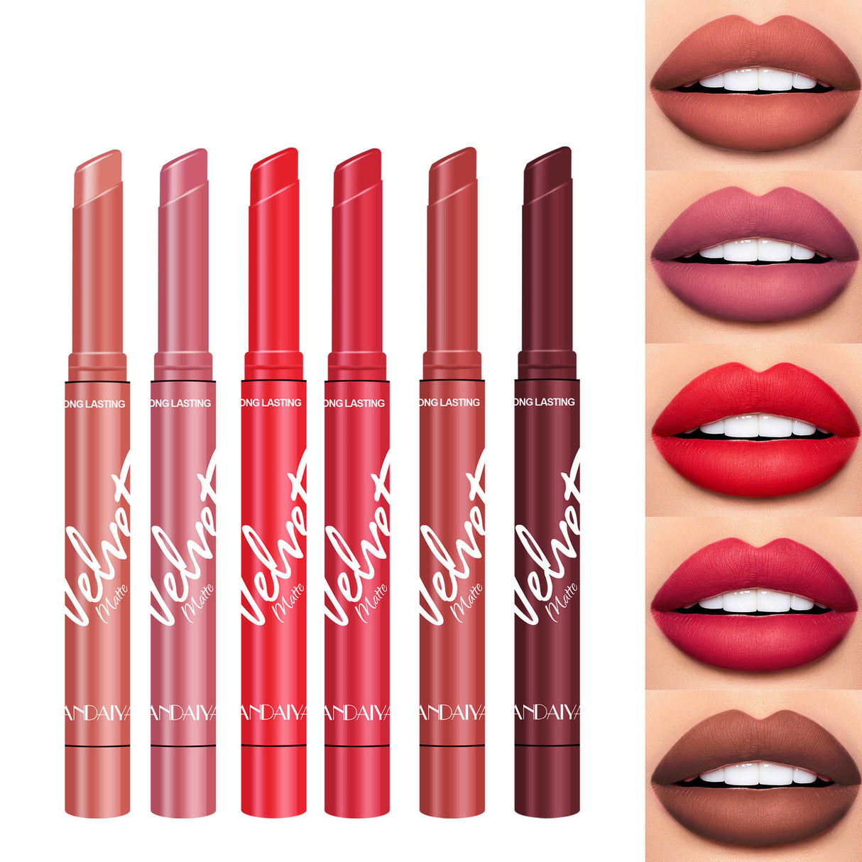 Velvet Matte Lipstick Discoloration Resistant Matte Moisturizing