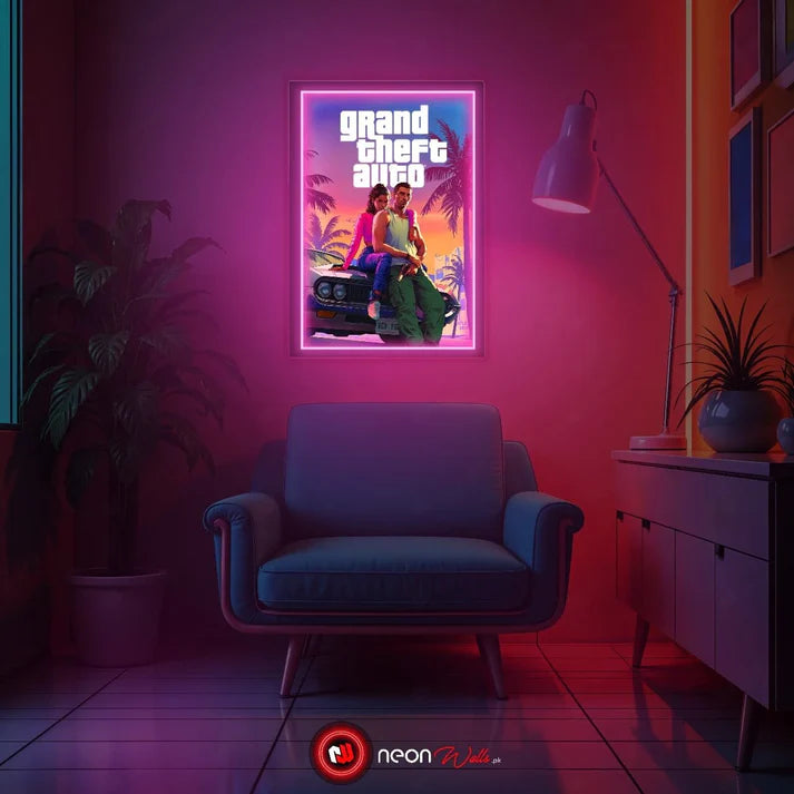 Grand Theft Auto VI UV LED Neon Sign - GTA 6 Wall Decor