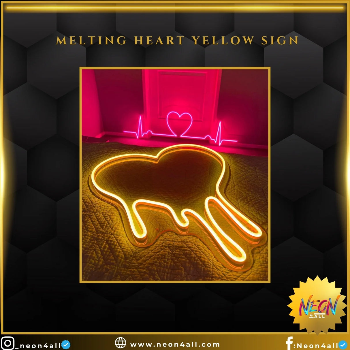 Melting Heart Yellow Sign