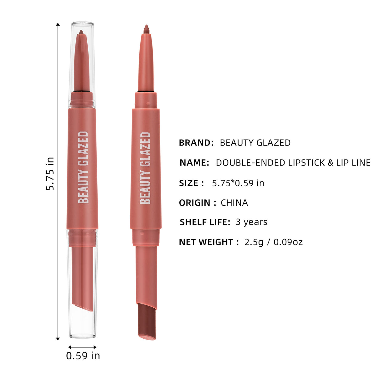 Double-headed Matte No Stain On Cup Lipstick Lip Liner