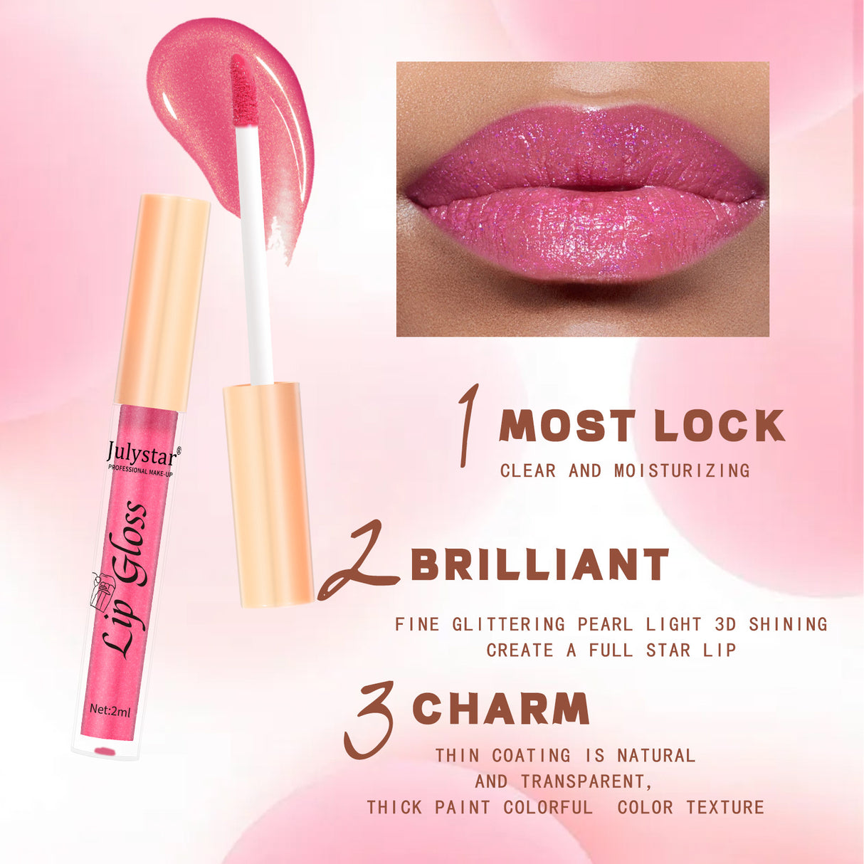 Makeup Lip 8-color Pearlescent Lip Gloss European And American Lip And Cheek Dual-use Lipstick Easy To Color No Stain On Cup