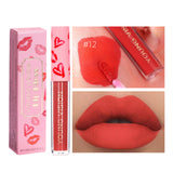 12-color Single Sexy Red Lip Matte Lip Gloss Not Easy To Makeup Matte Surface Lip Gloss