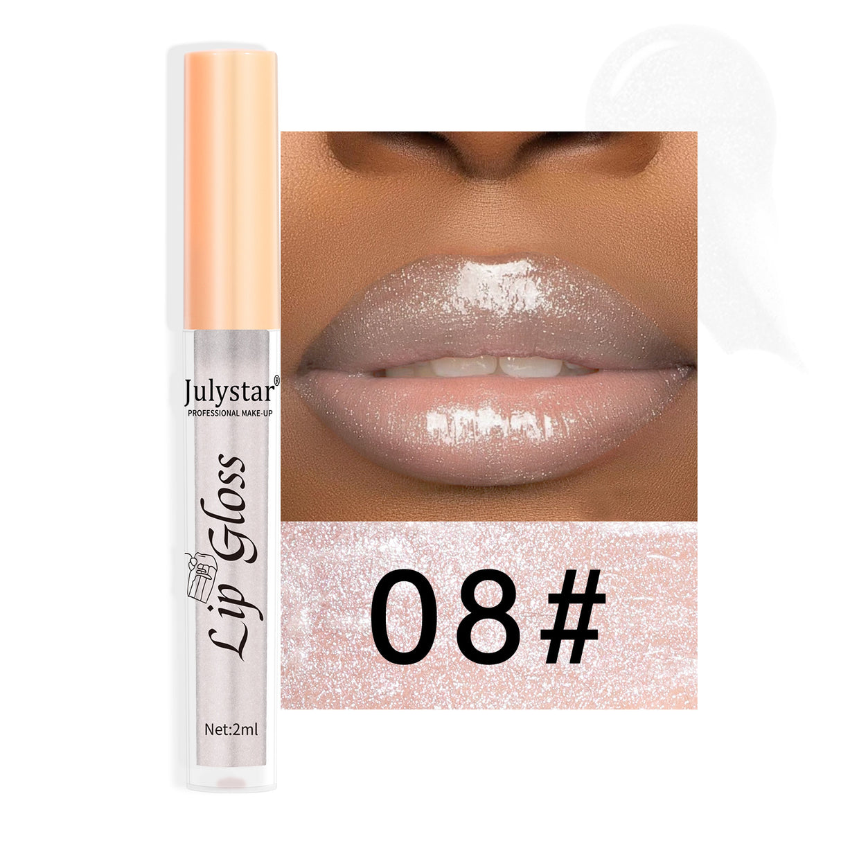 Makeup Lip 8-color Pearlescent Lip Gloss European And American Lip And Cheek Dual-use Lipstick Easy To Color No Stain On Cup