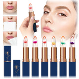 Dark Blue Tube Crystal Transparent Jelly Lipstick Gold Foil