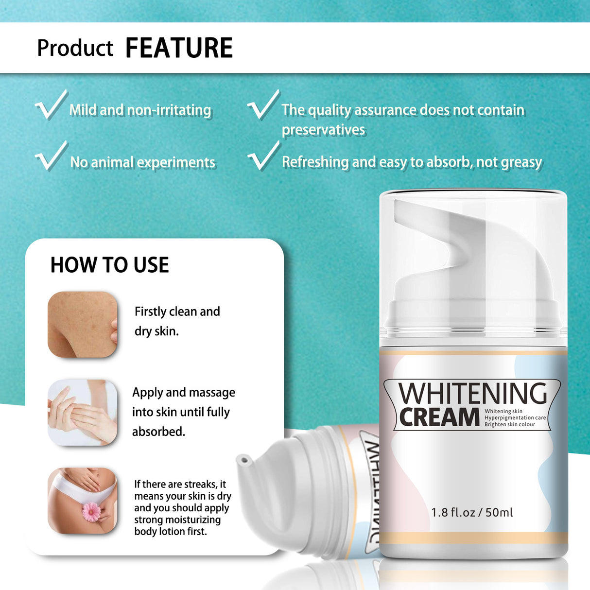 Underarm Whitening Cream Brightening Skin Color Moisturizing