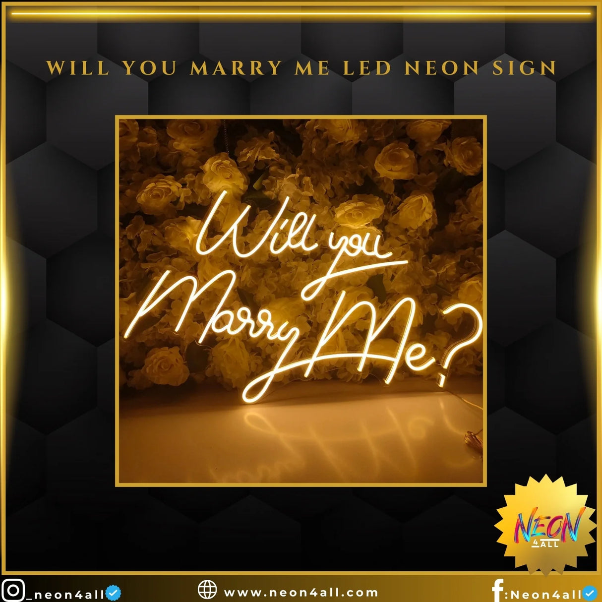 Will You Marry Me LED Neon Sign