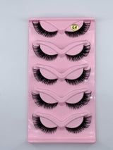 5 Pairs Of Multi-layer Three-dimensional Thick Cross Cat Eye False Eyelashes